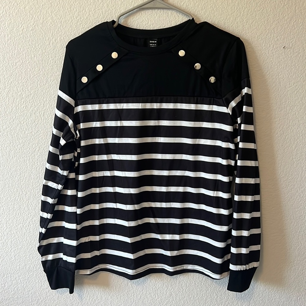 Shein Black & White stripped Shirt
